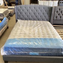 Sale New Queen Size Bed With Mattress Free Deliver 