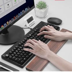Wooden Keyboard Wrist and Mouse Rest