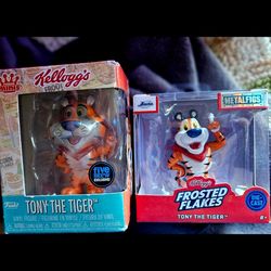 New, (2× items) TONY THE TIGER FROSTED FLAKES METALFIGS Diecast Collectible by Jada & Funko Minis Five Below Exclusive Ad Icons Kelloggs, Metallic Cha