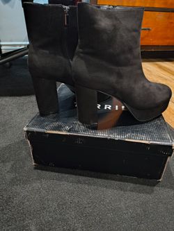 Black suede bootie