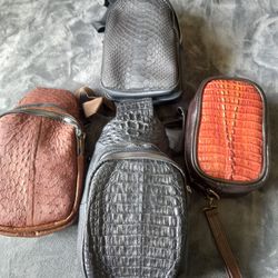 Alligator And Ostrich Leather Crossbody 