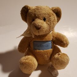 3 1/2" VICTORIA Plush. Minature Plush Teddy Bear With Clip