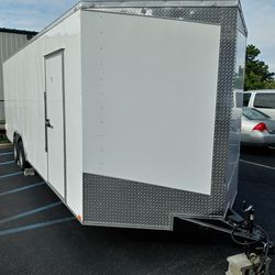 8.6 X 24ft Enclosed Vnose Trailer-Motorcycle ATV UTV Car Truck Hauler Moving Cargo Storage Traveling