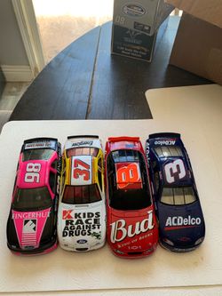 Set of NASCAR toy race cars
