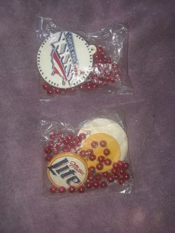 2002 Super Bowl New Orleans Miller Light Mardi Gras bead necklaces