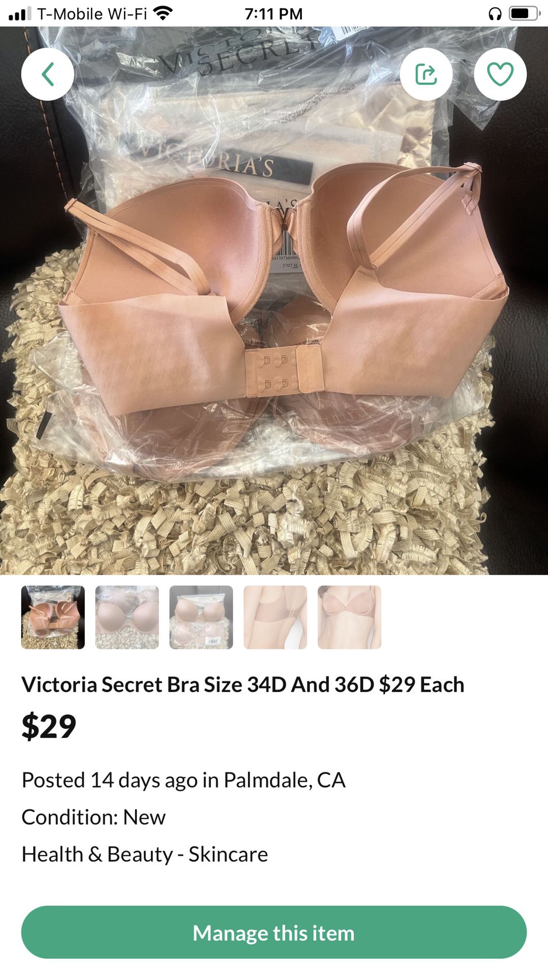 Victoria Secret Strapless Bra 36DD in Nude for Sale in Lombard, IL - OfferUp