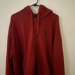 Red polo zip up 