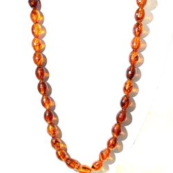 Faceted Amber Lucite Necklace 