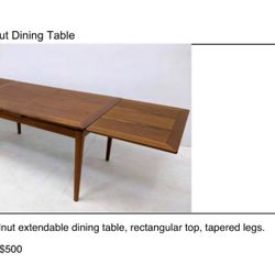 Extendable Walnut Dining Table