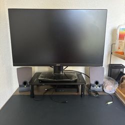 Full Desk Setup – $150 (Monitor, Dock, Speakers)
