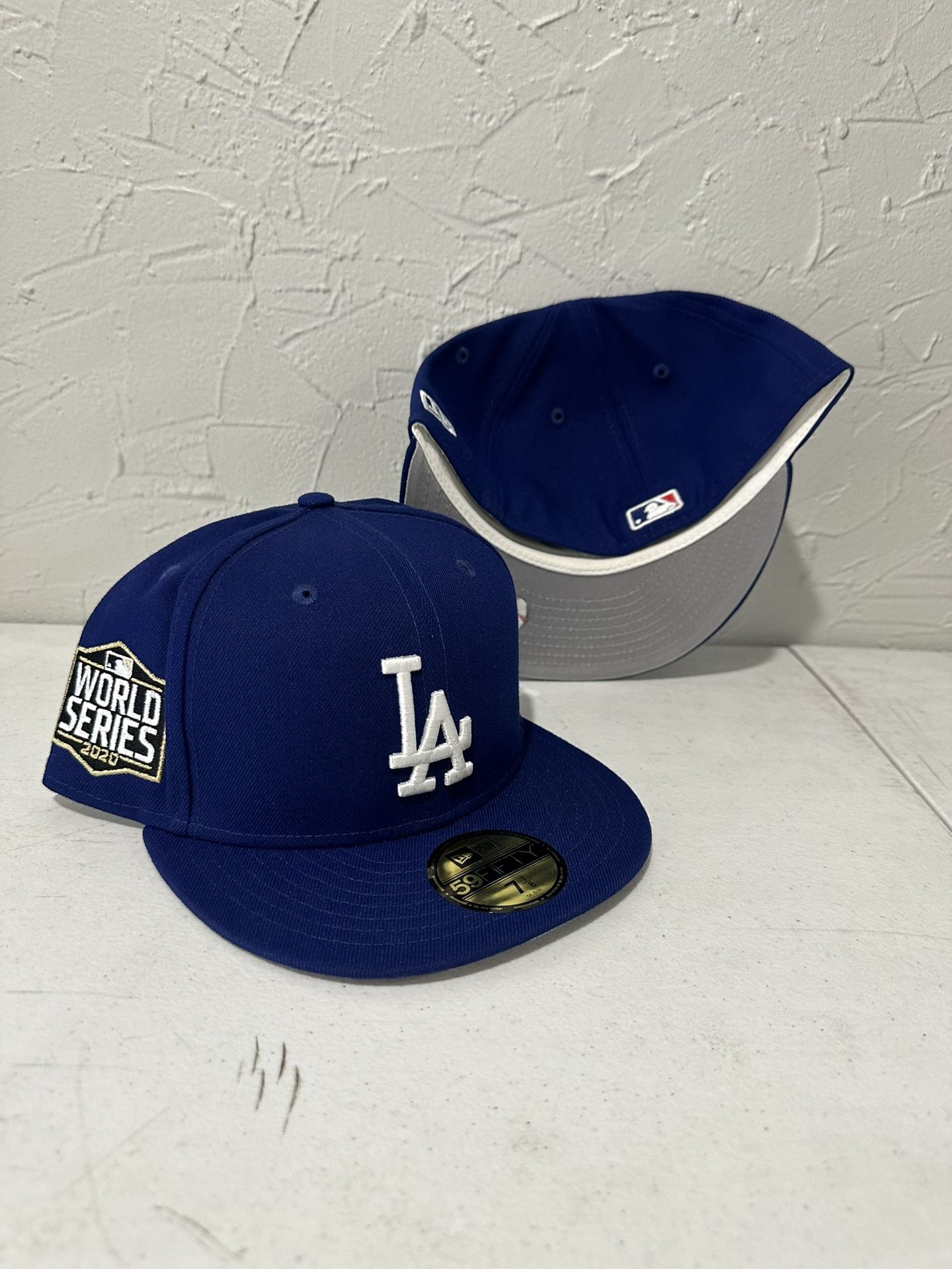 Casquette New Era 59FIFTY Los Angeles Dodgers - Bleu, Taille 6 7/8, Patch World Series 2020, Occasion