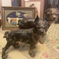 Antique French Bulldog Door Stops
