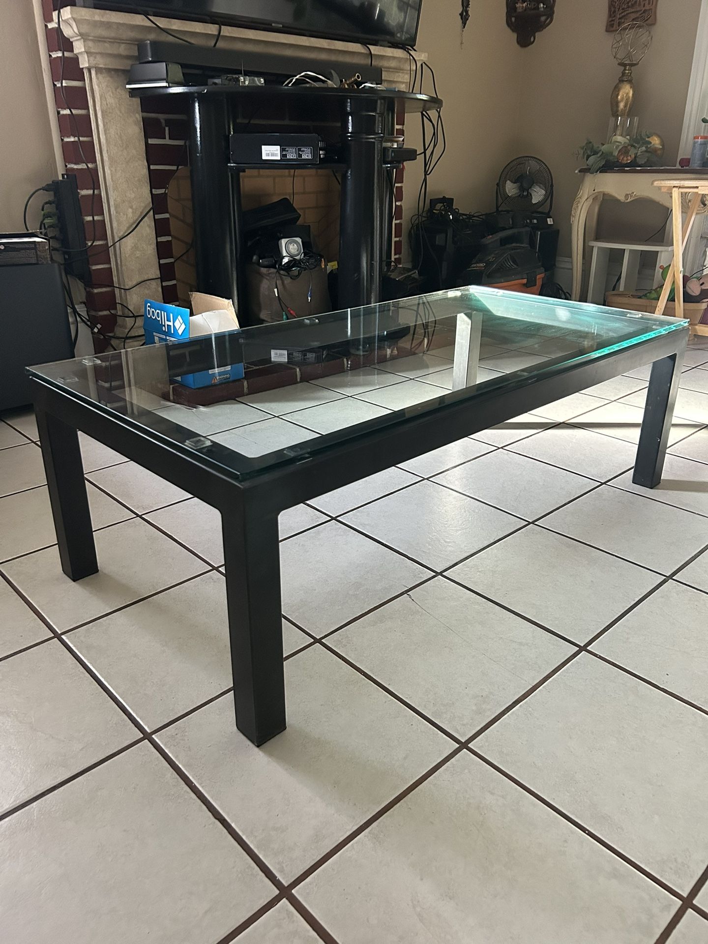Glass coffee table