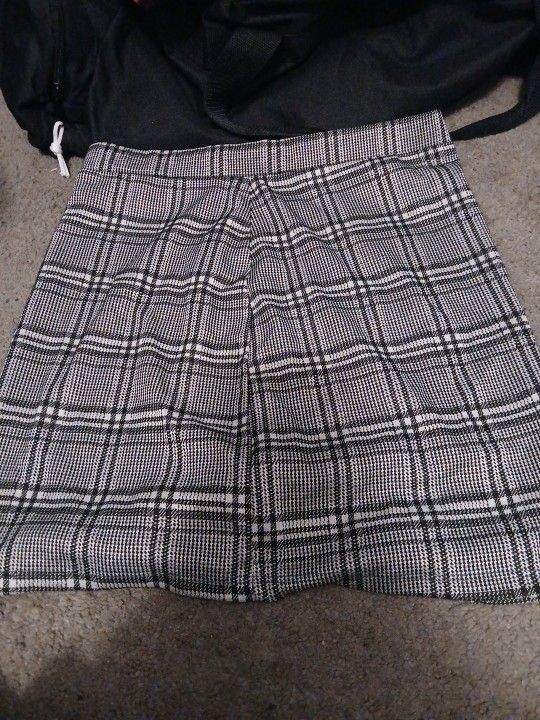 Black Grey And White Skirt