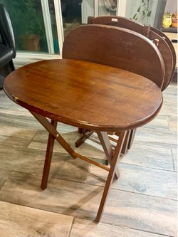 Portable foldable tray table