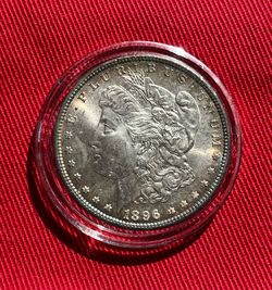1898 Mint State Brilliant Uncirculated Morgan Silver Dollar - 90% Silver