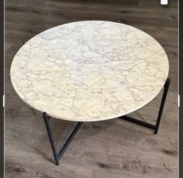 Faux Marble Round Coffee Table