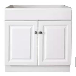 Design House Wyndham 30” Bathroom Vanity Cabinet, White, 2-Door (RTA)