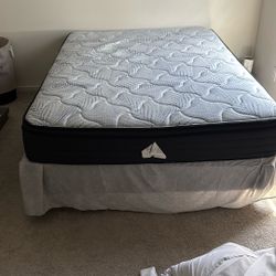 Queen Size Mattress, Box Spring, And Bed Frame For Sale