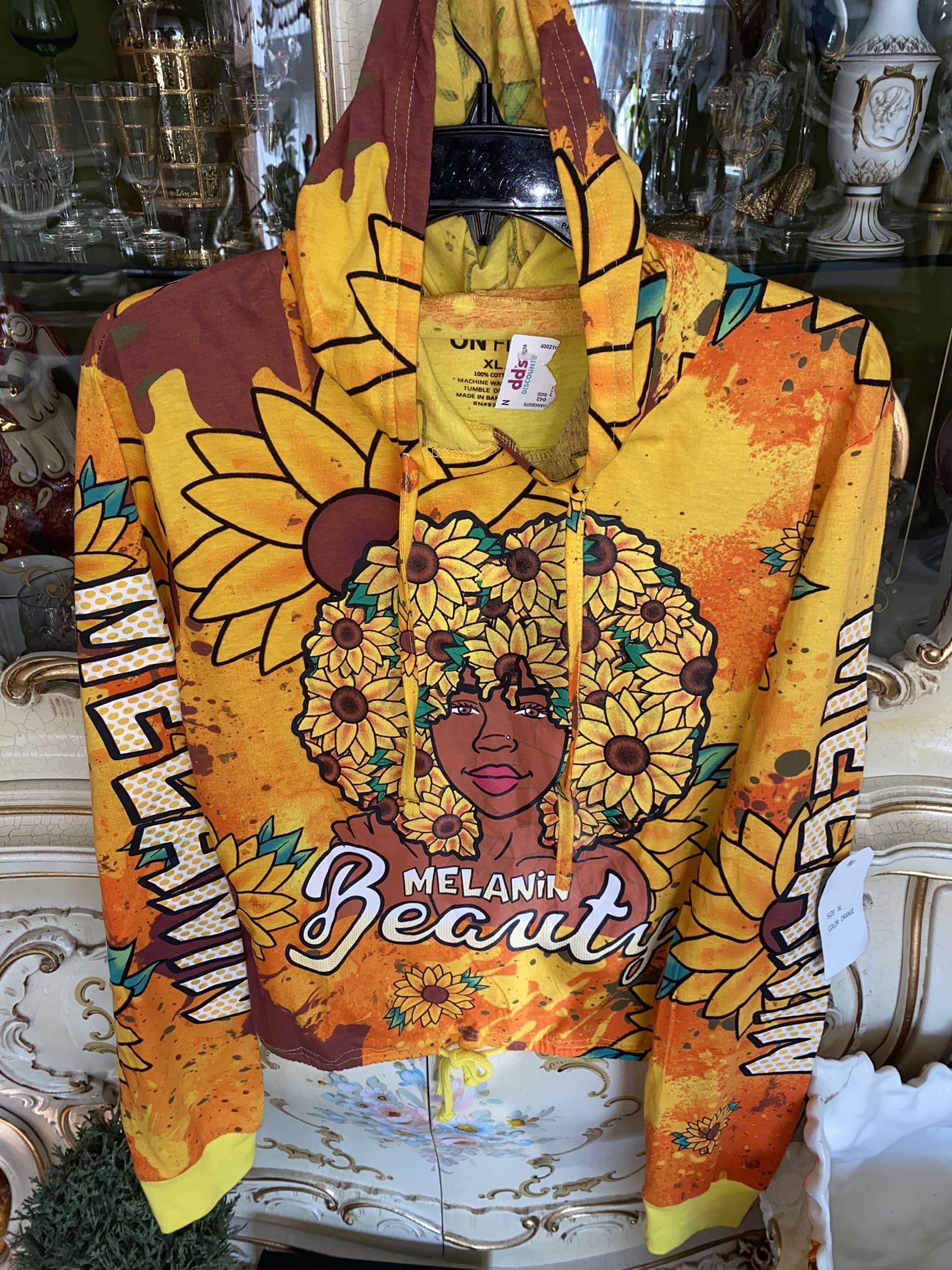 On Fire orange long sleeve hoodie Top brand new with tag colorful sz XL regular