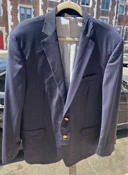 Brooks Brothers Navy Blue Explorer Regent Fit 2-Gold Buttons Jacket 45R