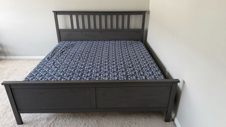 Ikea King Size Solid Wood Bed Frame with Slats - good condition