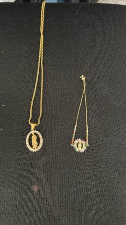 Virgin Mary Necklace And bracelet Set