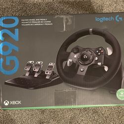 Logitech G920 Driving Force Racing Wheel and Floor Pedals, Real Force Feedback, Stainless Steel Paddle Shifters, Leather Steering Wheel Cover