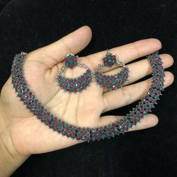 German Silver Necklace Indian Jewelry 