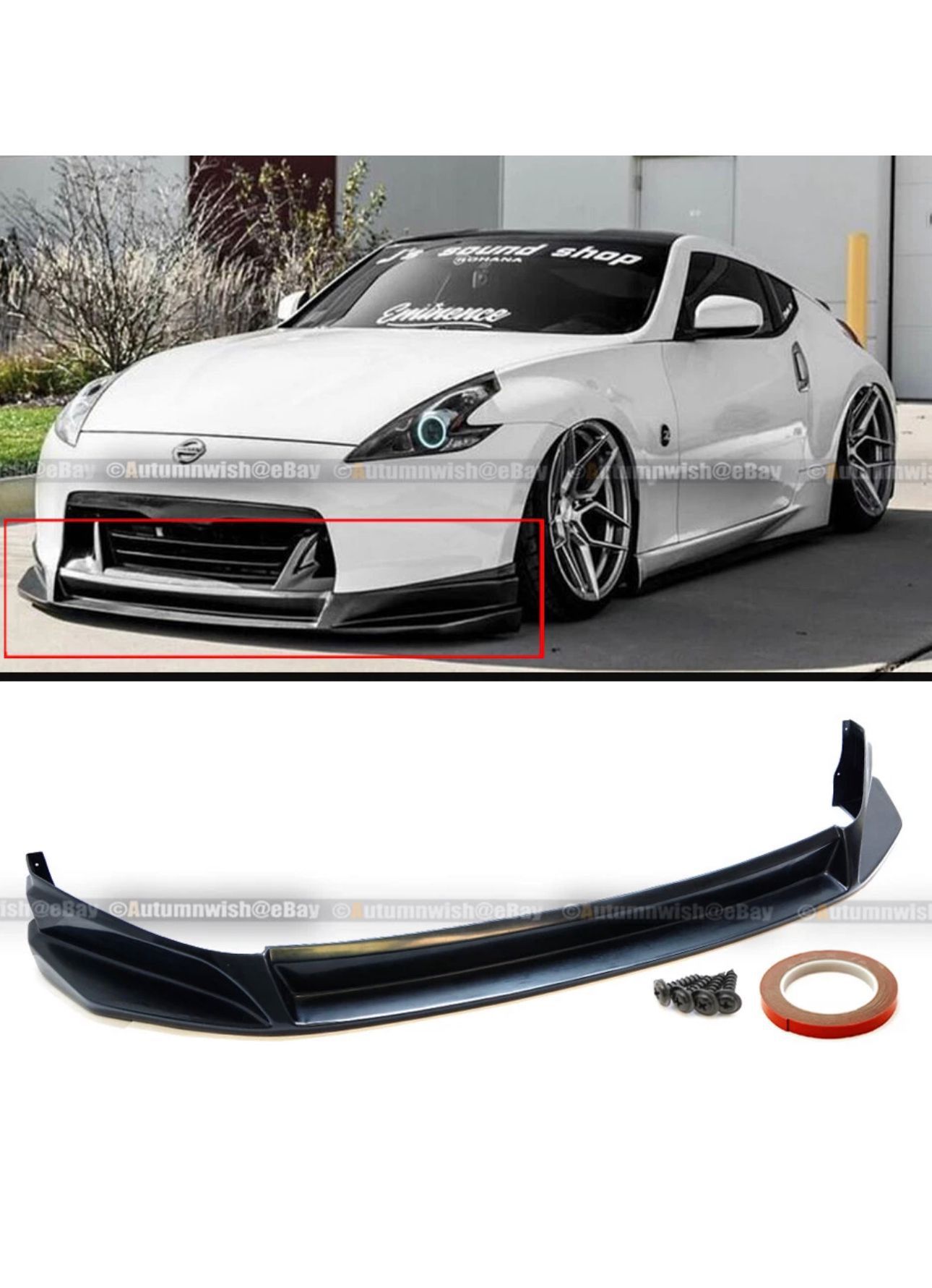 Fit 09-12 370z Unpainted Polyurethane SL Style Front Bumper Chin Lip Body Kit