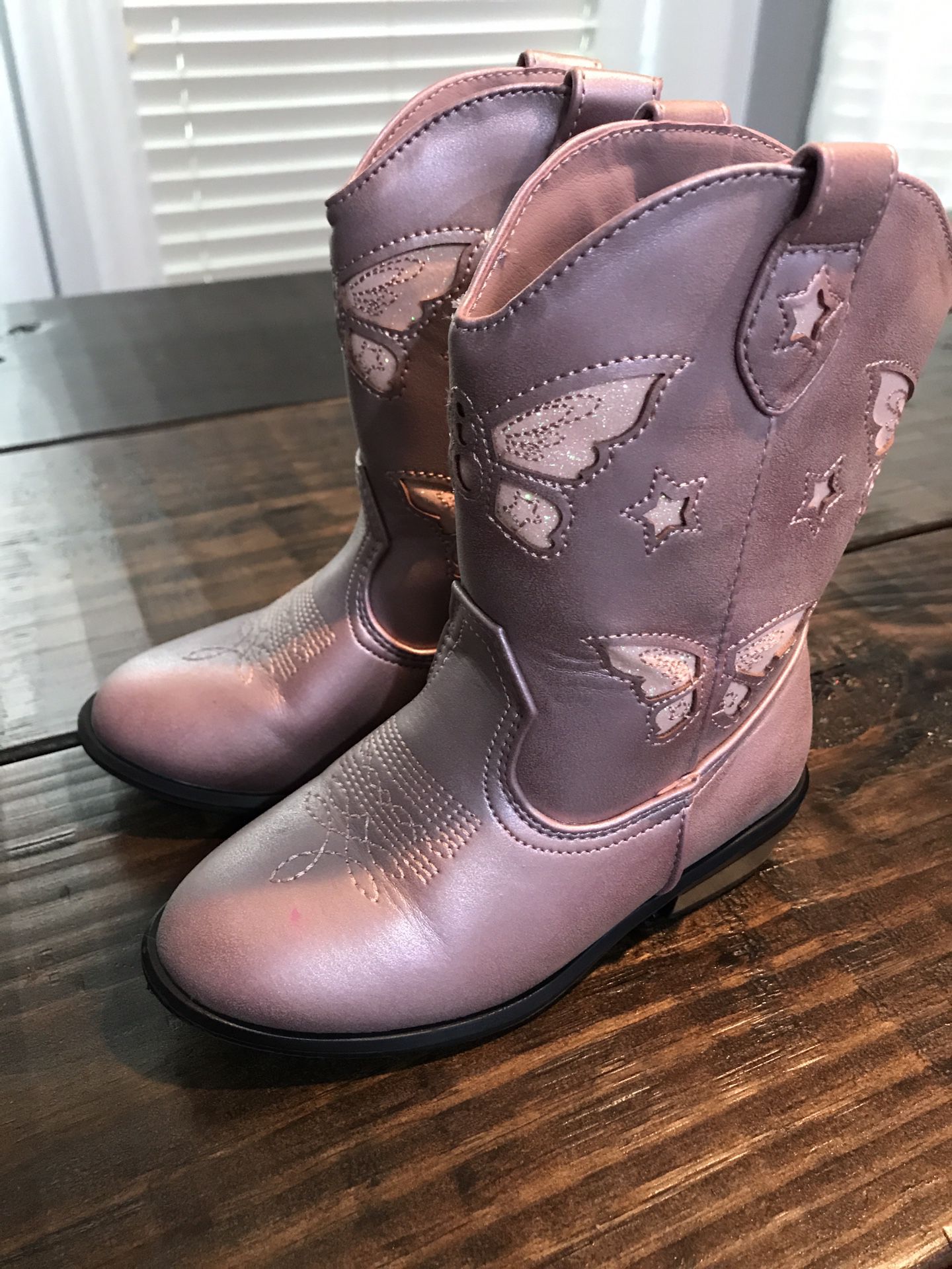 Toddler girl pink boots