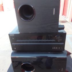 Onkyo Receiver an 2 Sub Woofers