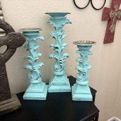 Turquoise Candle Holders 