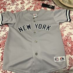 NY New York Yankee Grey Boys Sz M Alex Rodriguez NWOT 