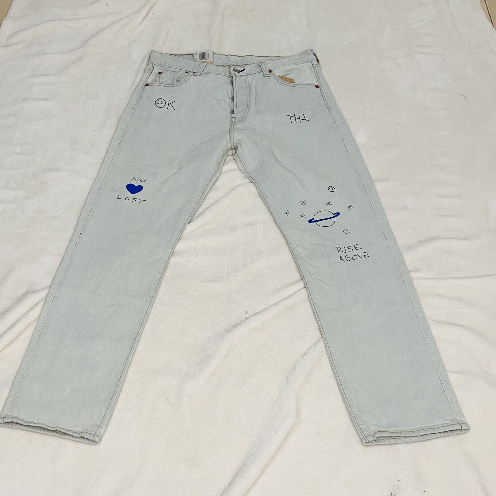 Levis 501 Graphic Jeans Evisu Style