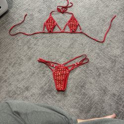 Red Custom Dancewear Bikini