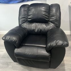 Black Faux Leather Recliner Chair 
