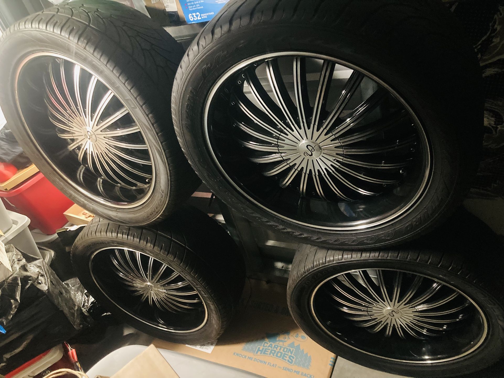 22” Gloss Black Machined Finish RiMS!✨🤩