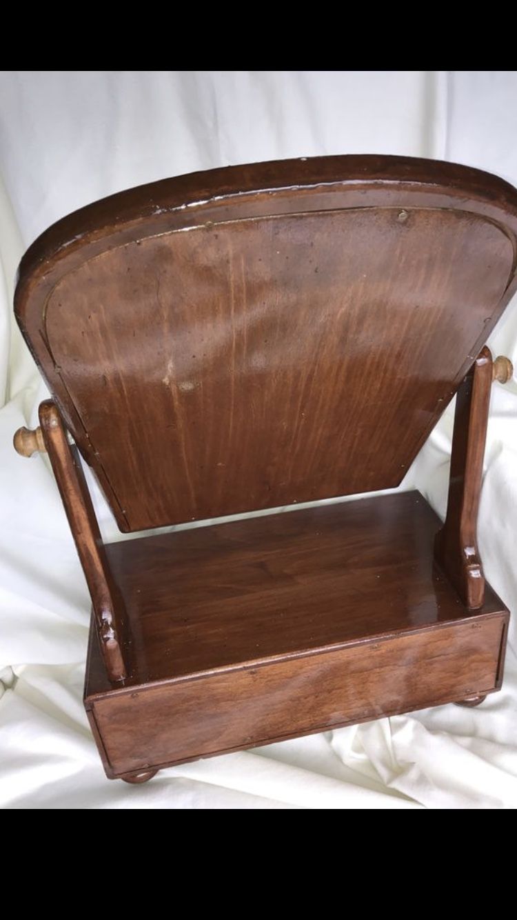 REDUCED RARE VINTAGE ETHAN ALLEN gentlemen’s shaving mirror w/ drawer portable VANITY • SOLID