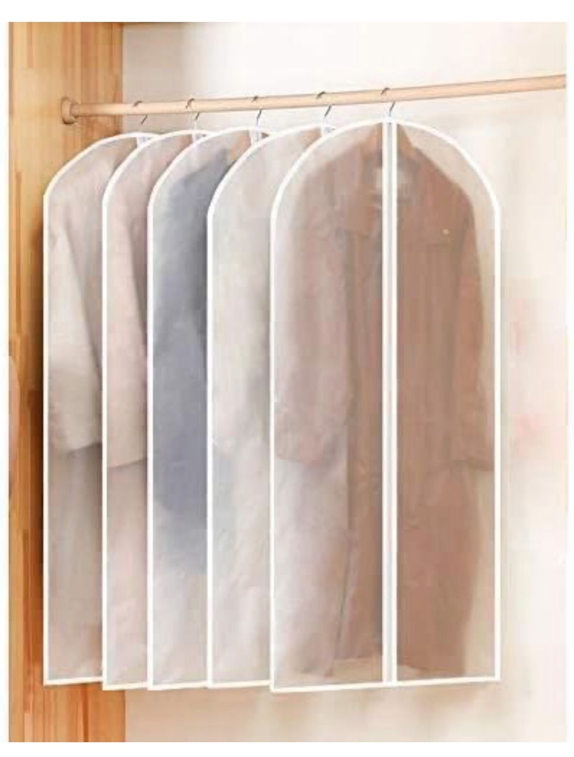 CNCEST 5 Pcs 48“ X 24" Foldable Breathable Garment Bag Clothing Transparent Dust Cover