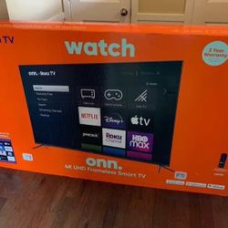 75” Onn Roku Smart TV 4K