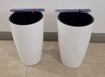 *** NEW LOW PRICE *** PAIR of 22" White Self Watering Planters (2 for $65) @ Lasting Creations