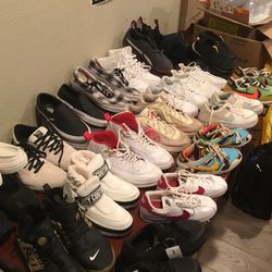 Lot Of 24 Pairs Of Shoes Nike Cole Haan Puma Teva Hey Dude Redback Vans