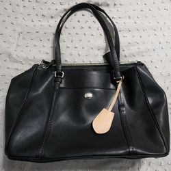 Black Leather Coach Hand Bag