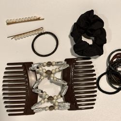 Hair Accessories Bundle (Clips, Bands, Comb)