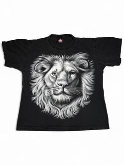 Vintage 90s Rock Eagle Lion Big Face T-Shirt Very Rare *DeadStock* Single Stitch Streetwear Animal Tee - Size Large