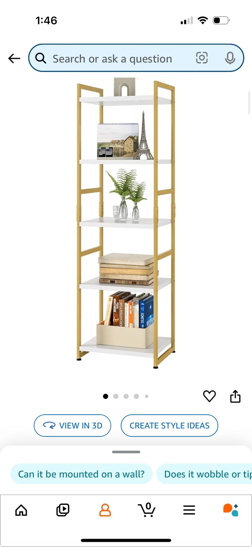 FINETONES 5 Tier Corner Shelf