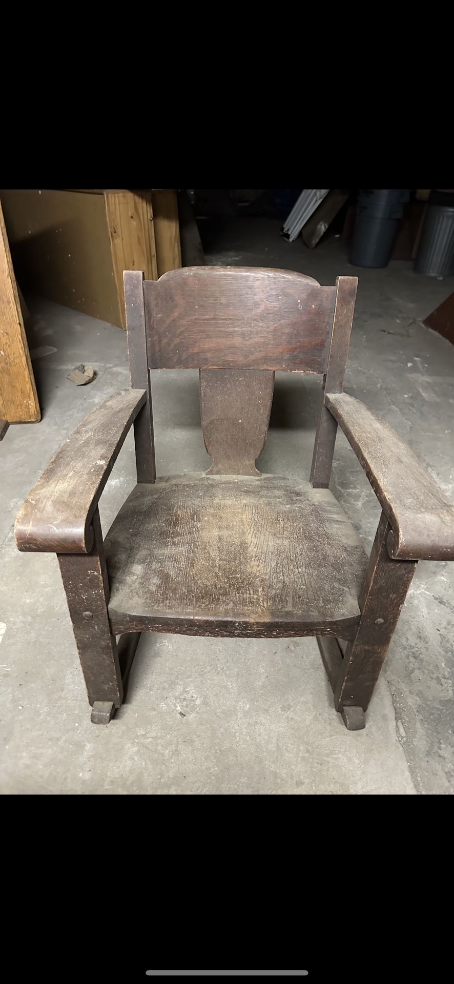 Early 20th Century Mission Style Oak Rocking Chair