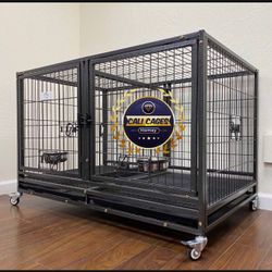 Dog Cage Kennel Size 43@ With Divider And Feeding Bowls New In box 📦 