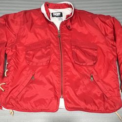 DKNY Petite Women’s Red Nylon Polyurethane Jacket Pre Owned